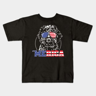 Lagotto Romagnolo American Flag Merica dog Kids T-Shirt